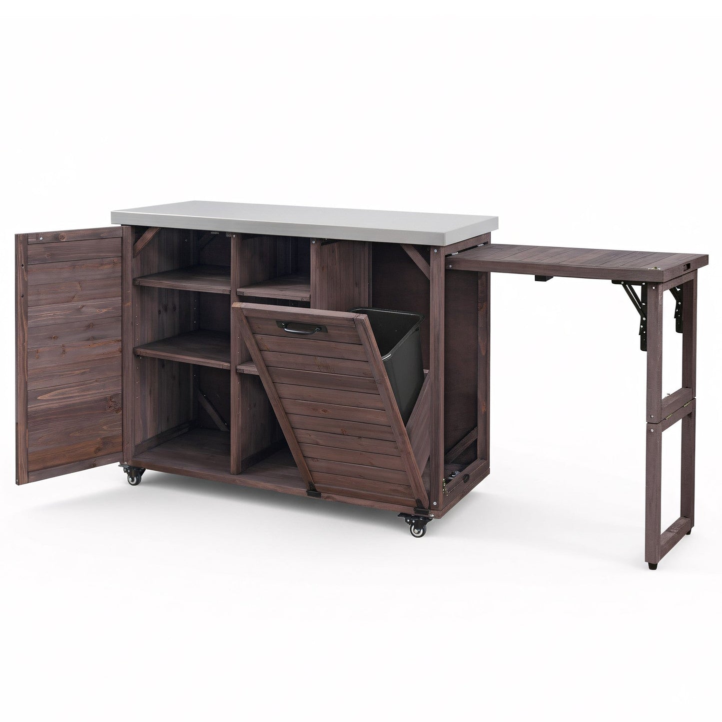 K&K 78" Grand Prep Station with Foldable Grill Table