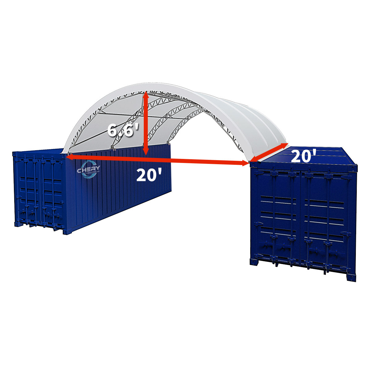 Fortified 20'x20' Double Truss Container Shelter
