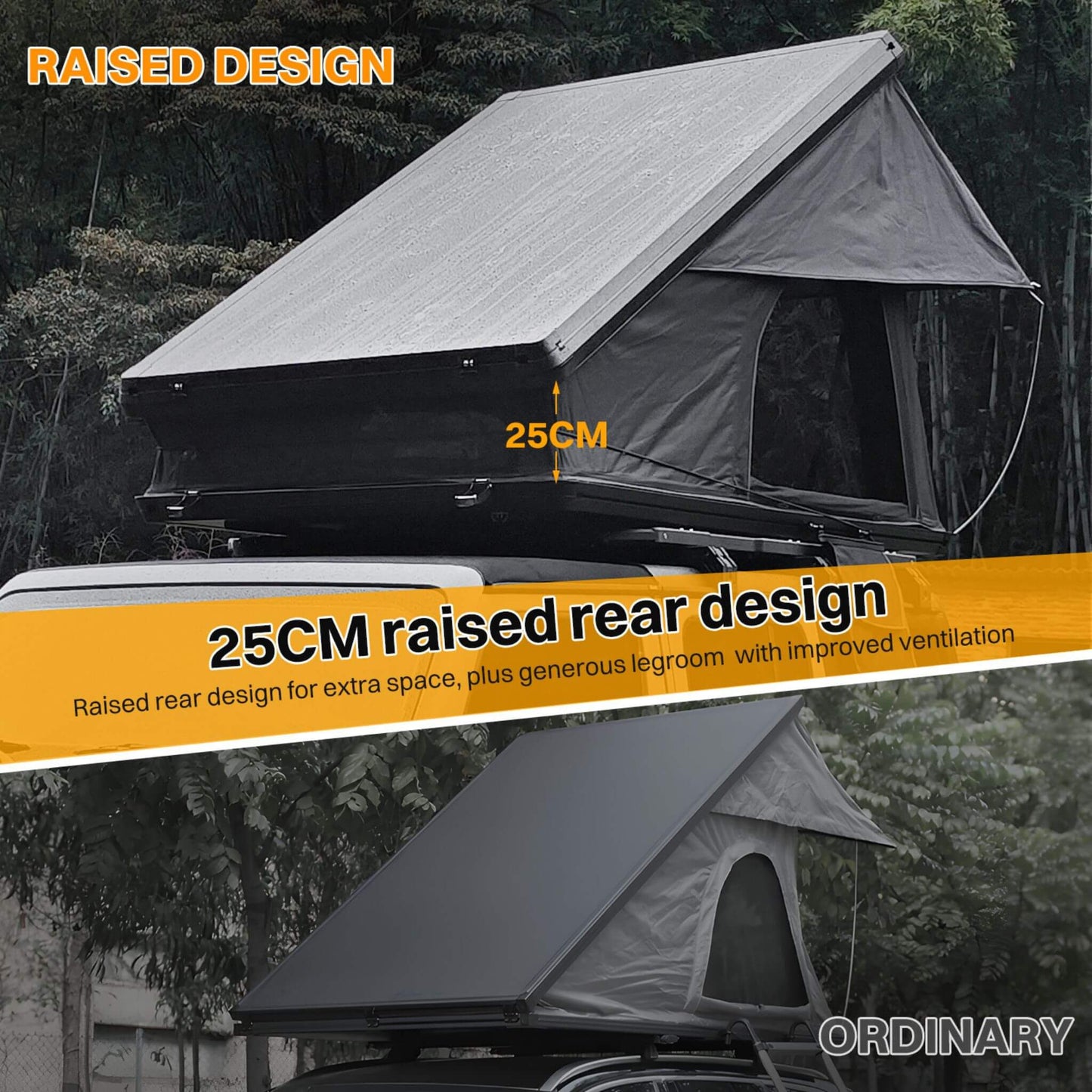 Trailora Heavy-Duty 2-3 Person Hardshell Rooftop Tent With Ladder (SAK93120)