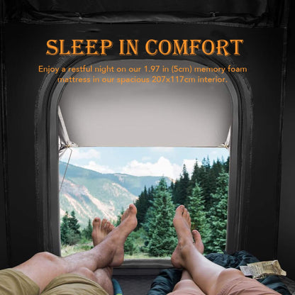 Trailora Premium Lightweight Hard Shell Rooftop Tent With LED Strip And Memory Foam (SAK51780)